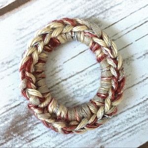 Textured mixed yarn, hand made crocheted scrunchie